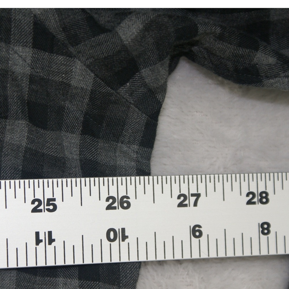 Ralph Lauren Blake Mens Large Grey Black Gingham Flannel Button Down Shirt - Picture 5 of 9